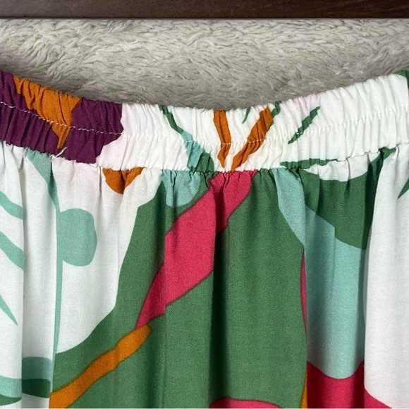 Rachel Ray Floral Wrap Skirt Medium High Low Bold Fall Colors - Picture 8 of 14